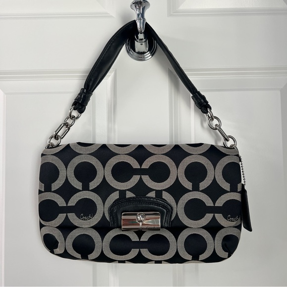 Coach Handbags - Coach Black and Silver Shoulder Bag L0968-14788